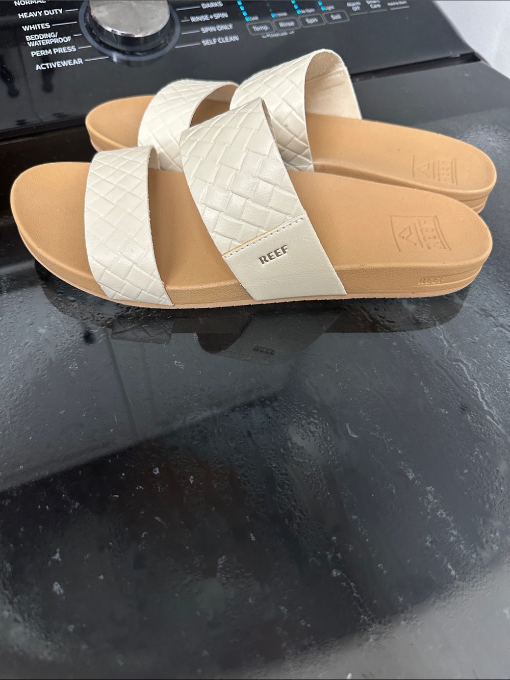 Reef Women's Cream Double-Strap Slide Sandals